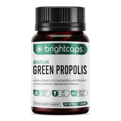 Image of Brazilian Green Propolis 87% Dry Extract Immune Booster High Artepillin C 54mg Phenolic Compound &amp; 21mg Flavonoids