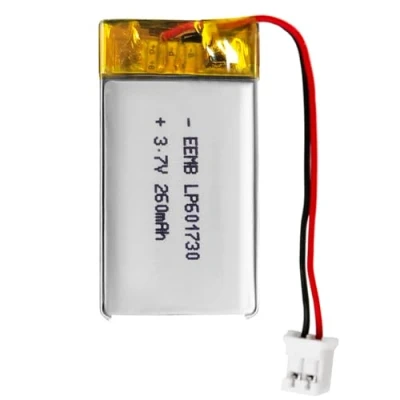 Image of EEMB Lithium Polymer Battery 3.7V 260mAh 601730 Lipo Rechargeable Pack with wire JST connector confirm device &amp; polarity before purchase