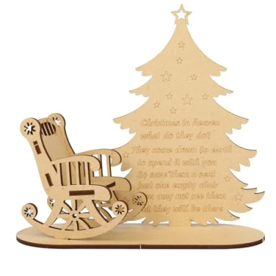 Image of LOOPES Christmas Memorial Ornament,Christmas Tree Remembrance Rocking Chair Decorations Table Decoration Candle Holder Xmas Ornaments for The Home Personalised Gifts
