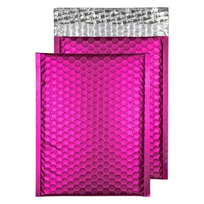 Image of Blake Purely Packaging C5+ 250 x 180 mm Matt Metallic Padded Bubble Envelopes Peel and Seal (MTSP250/10) Shocking Pink Pack of 10