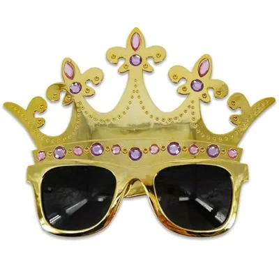 Image of Pohotobooth Props Ltd Gold &amp; Jewels Royal Crown Sunglasses