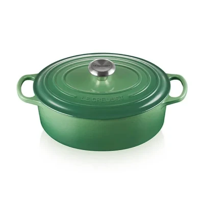 Image of Le Creuset Signature Bamboo Cast Iron 27cm Oval Casserole