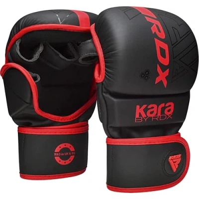 Image of RDX MMA Gloves Sparring Grappling, Open Palm Martial Arts Mitts Men Women, Adjustable Wrist Support Maya Hide Leather, Cage Fighting Combat Sports Boxing Training, Muay Thai, Punching Bag Kickboxing
