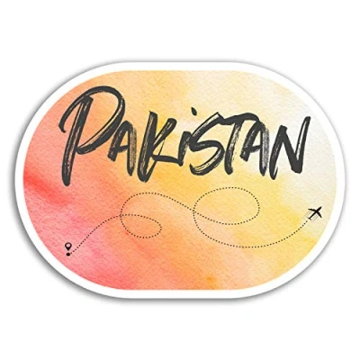 Image of 2 x 10cm Pretty Pakistan Vinyl Stickers Travel Sticker Laptop Luggage #18742 (10cm Wide)
