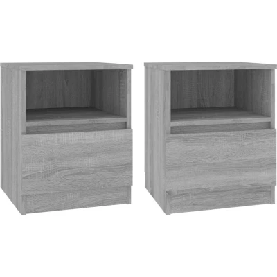 Image of vidaXL Bedside Cabinets 2 pcs Grey Sonoma 40x40x50 cm Engineered Wood