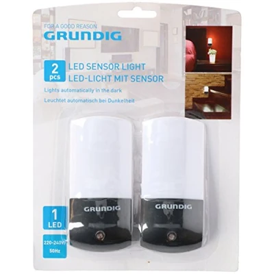 Image of Grundig 871125254025 LED light with sensor, set of 2, plastic, white, 11.2 x 5 2 cm