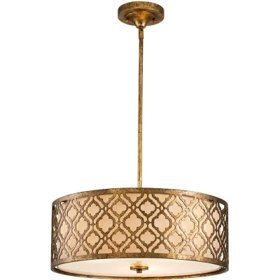 Image of Arabella 3 Light Large Round Ceiling Duo Mount Pendant Gold, E27