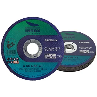 Image of INTOX Cutting Discs 125 mm 5 inch x 1.0 Pack of 10 Inox Flex Disc for Metal Steel and Stainless