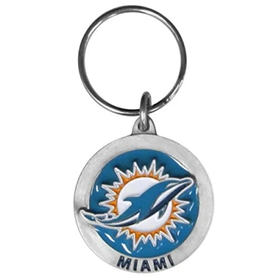 Image of Siskiyou NFL Sports Fan Shop Miami Dolphins Carved Zinc Key Chain One Size Team Color