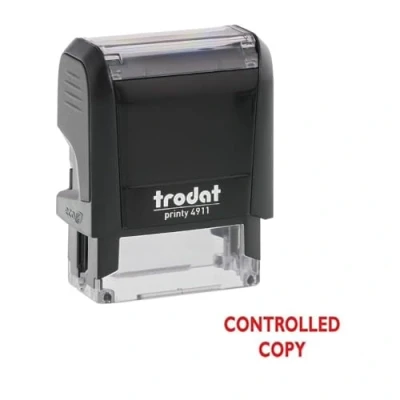 Image of Controlled Copy Stamp Self Inking Red Ink Stamper 24 x 7mm