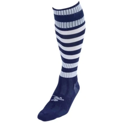 Image of 2022 Precision Hooped Pro Football Socks Adult (7 11) (Navy/White)