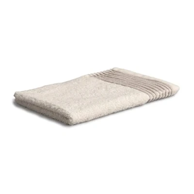 Image of möve Wellness Guest Towel Plain with Chenille Piping 30 x 50 cm 100% Cotton (Spinair), Natural