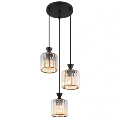Image of Jordana Cluster Pendant Ceiling Light Matt Black 3x E27