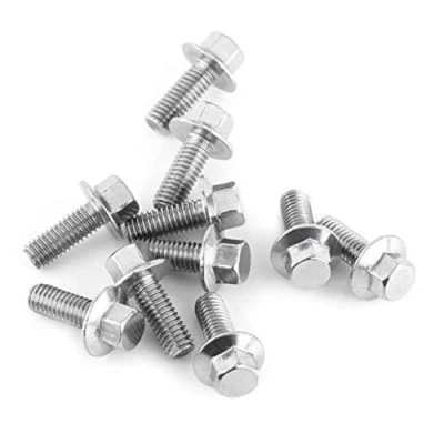 Image of vite flangiata inox, 10pcs M6 Stainless Steel SS304 Screw Kit, Hex Flange Screws Cap Washer Head Bolts Fastener(M6*35)