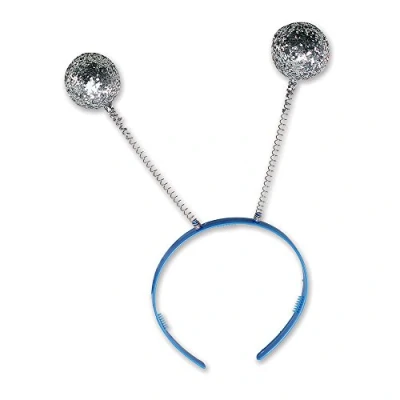 Image of Bristol Novelty GJ107 Head Boppers Silver Balls Fancy Dress Party Accessory Set, unisex adult, Multi Colour, One Size