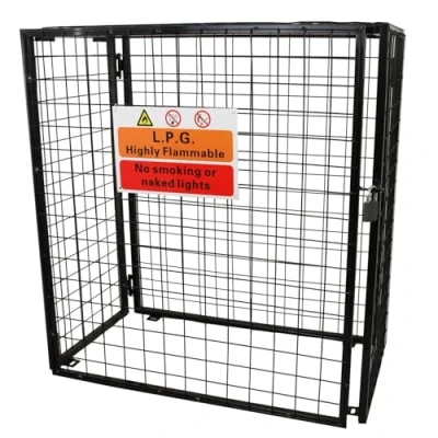 Image of Collapsible Gas Bottle Storage Cage Security Cylinder Galvanised Powder Coated Steel Mesh 920mm