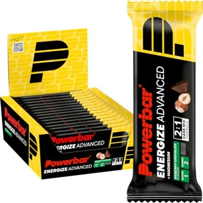 Image of Powerbar Energize Advanced Choco Hazelnut 15x55g High Carb Energy Bar Magnesium&amp;Sodium