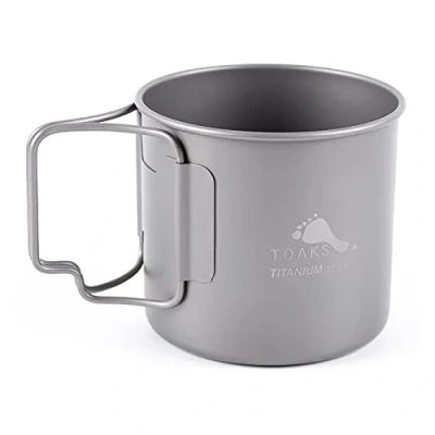 Image of TOAKS 375ml Titanium Camping Cup Coffee Tea Mug Ultralight for Outdoor Tableware