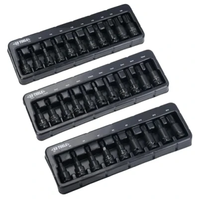 Image of AB Tools 3/8in Drive Impacted Impact Shallow Hex Allen Torx Star + Spline Bits 31pc Set