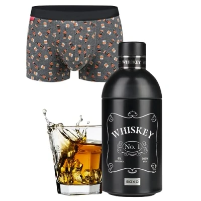 Image of soxo Whisky Mens Boxers Shorts Underwear Man Gift Men Cotton Trunks Boxer Briefs L