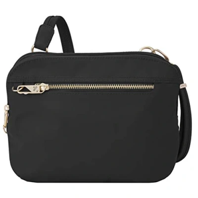 Image of Travelon Women&#039;s Anti theft Tailored East/West Organizer Chrossbody, Onyx, One Size, Chrossbody