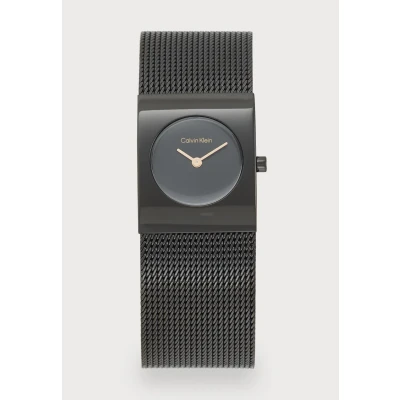 Image of Calvin Klein Two Hand Quartz Movement Watch for Women CK Pulse Collection with Black Stainless Steel Mesh Bracelet 25100138