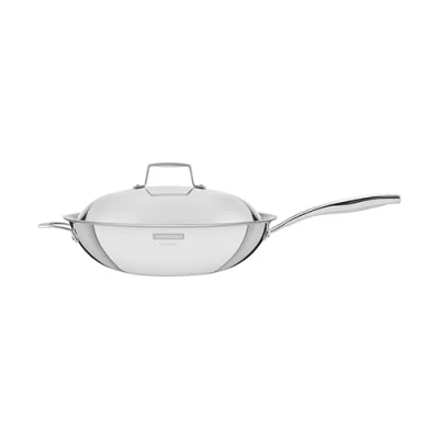 Image of Tramontina 3 Ply Stainless Steel Wok, 32cm/34.5 Internal/External Diameter, Capacity 5.2 litres