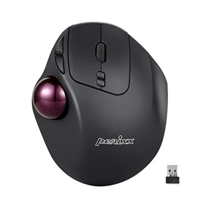 Image of perixx PERIMICE 717 Wireless Trackball Mouse, Build in 1.34 Inch with Pointing Feature, 5 Programmable Buttons, 2 DPI Level, 11568