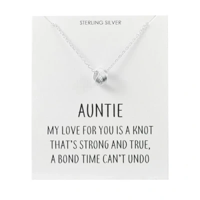 Image of Philip Jones Sterling Silver Auntie Quote Knot Necklace