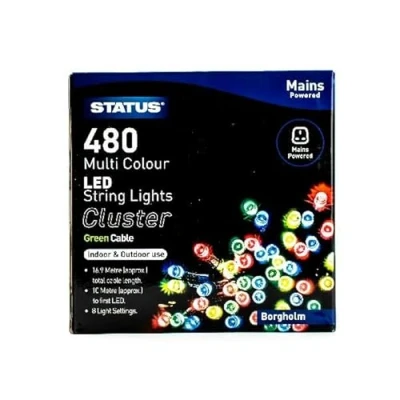 Image of Status Borgholm 480 Multi Coloured LED Indoor/Outdoor Mains Powered Cluster Festive Lights