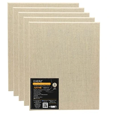 Image of Exerz 30x40cm Linen Canvas 5pk A3 Stretched Framed 1.7cm Pre Artist 280GSM 100% Triple Primed/Acid Free/Medium Grain Acrylic &amp; Oil Paint