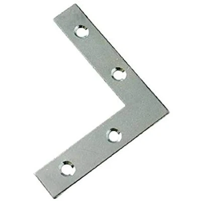 Image of Merriway BH05098 (4 Pcs) Flat Corner Bracket Brace BZP Steel 50mm Pack of 4 Pieces