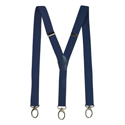 Image of Olata Y Shape Skinny Style Unisex Braces/Suspenders with Carabiner Clips 2.5cm. Blue