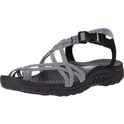 Image of Skechers Women&#039;s Zehensandale Sport Sandal, Black White, 3.5 UK
