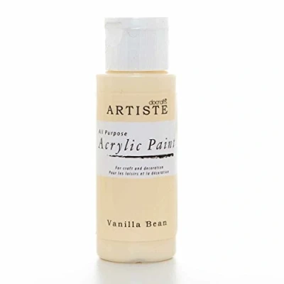 Image of Artiste Acrylic Paint 59ml 2Oz Vanilla Bean, Quick Drying Professional Art, Craft and Hobby Artists Paint, Vibrant Colour, Water Based Paints Cover All Surfaces with Ease, Ideal for Travel