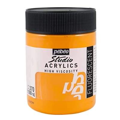 Image of Pébéo Studio Acrylics Fine Acrylic Paint Fluorescent Orange, 500 ml