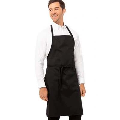 Image of Chef Works Latzschürze Ohne Taschen Bib Apron, Black, 24W / 32L