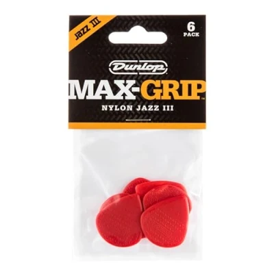 Image of Dunlop 471R3N Max Grip Jazz III, Red Nylon, 24/Bag