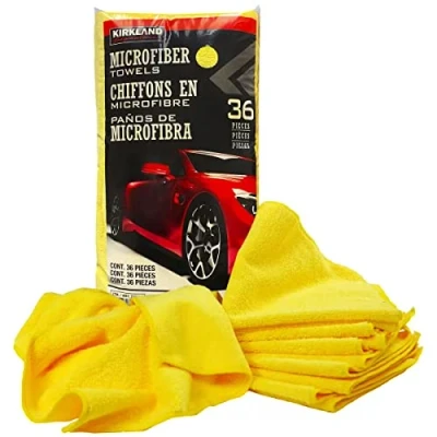 Image of Kirkland Signature 713160 Ultra Plush Microfiber Towels 36 Pack, Yellow,H 40.6 x W cm