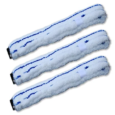 Image of Three 10&quot; (25cm) Window Cleaning Microfibre Washer Sleeves (Fleece) With Side Scrub (Washing Equipment)