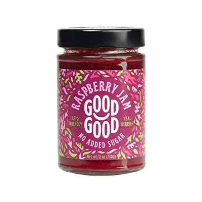 Image of GOOD Sweet Raspberry Jam Keto Friendly Low Calorie Without Added Sugars Vegan Gluten Free Preserves