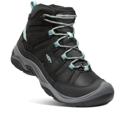 Image of KEEN Women&#039;s Circadia Mid Polar Hiking Boots, Black/Cloud Blue, 7.5 UK