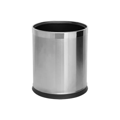 Image of Corby Thornton Double Layer Waste Bin in Brushed Steel, 9L