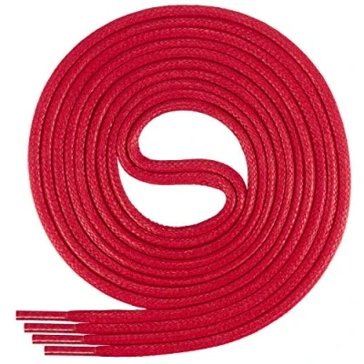 Image of Di Ficchiano round waxed shoelaces for business, suit and leather shoes, diameter 2 4 mm, lengths 45 cm 200 cm, highly tear resistant, made in Europe, Adult (Unisex), red, 75 / ø 2mm