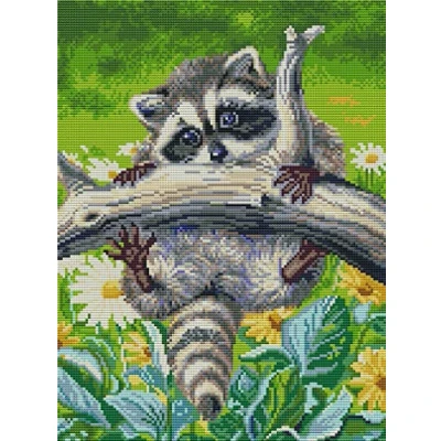 Image of Abillyn Embroidery Cross Stitch Kits Raccoon Stamped with Printed Pattern Starter Kit (Raccoon)