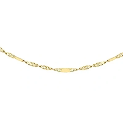 Image of Carissima Gold Women&#039;s 9 ct Yellow 1 mm Diamond Cut Twist and Bar Curb Chain Necklace of Length 46 cm/18 Inch