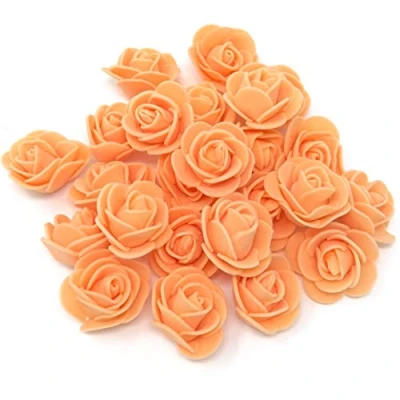 Image of Wedding Touches Orange 30mm Foam Rose Flowers Decorative Craft (25)