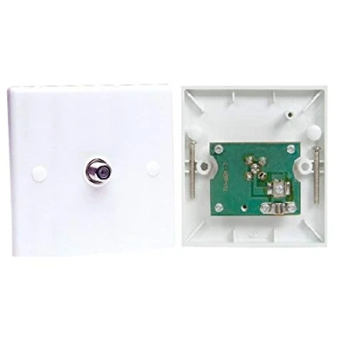 Image of K M Electronics® Single F Type Coax COAXIAL Wall Socket Plate TV Virgin Cable Sky