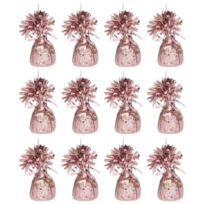 Image of Foil Helium Balloon Weights Pack of 12 Durable &amp; Colourful Baby Pink for Birthdays Parties, Events Celebrations Perfect Weight Holders