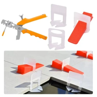 Image of 400PCS Tile Leveling System Kits 2mm 300 PCS Level Wedge Spacer Plus 100 Resuable Wedge,Tile Spacers with A Pliers